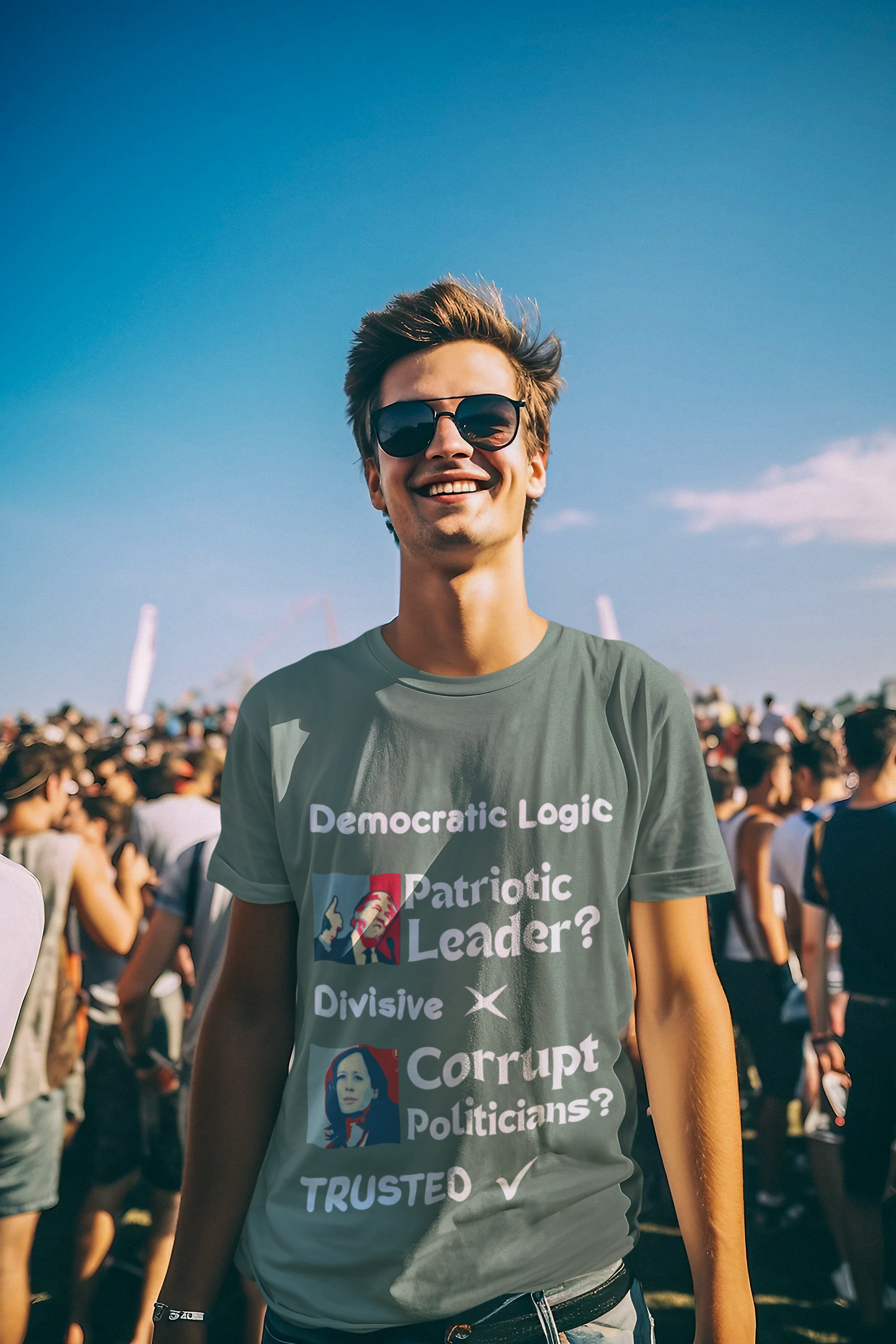 Unisex Tee-Democratic Logic- Patriotic vs Corrupt